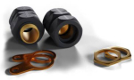 Wiska ShieldGLAND M20S Pack IP68 c/w Brass Locknut & Earth Tag, Clamping range 7-16mm (2 per pack)