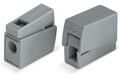 Wago Grey 2-conductor lighting connector; push-button on lighting side; all conductor types max. 2.5 mm&sup2; (24a rated)