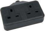 AVSL 13a 2gang Trailing socket | Black | Rubber