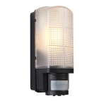 Saxby Motion PIR 1lt wall IP44 10W LED E27 GLS 60W Black