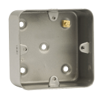 Click 1 Gang 40mm Deep Mounting Box Metal Clad (No Knockouts)
