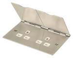 Click 13A 2 Gang Floor Socket Outlet Stainless Steel