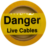 Ind Signs IS10533MR Danger Live Cable Tape