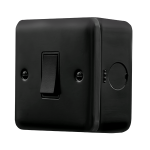 Click MetalClad Pro 10AX 1 Gang 2 Way Plate Switch Black