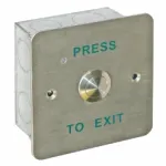CQR AEB2 Flush Exit Button With 19mm Button NO/NC - Legend "Press To Exit" - Stainless Steel