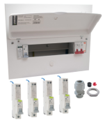 Navitas 10 Usable ways SPD Board c/w 10 Standard RCBO's & Wiska Tail Gland