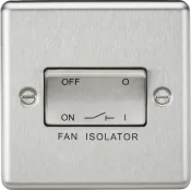 K/Bridge 10A Fan Isolator Switch - Brushed Chrome