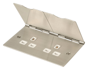 Click 13A 2 Gang Floor Socket Outlet Stainless Steel