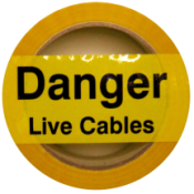 Ind Signs IS10533MR Danger Live Cable Tape