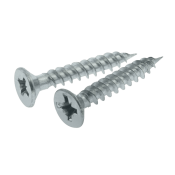 Unicrimp 10 X 1inch POZI COUNTERSUNK BZP TWIN THREAD WOODSCREWS (PK200)