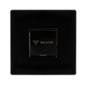 Click Definity 10A 3 Pole Fan Isolation Plate Switch | Metal | Matt Black plate | Black insert