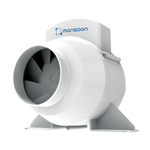 NVA 100mm In-Line Duct Fan (198M³/H)