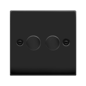 Click Deco 1 Gang 2 Way 100W Trailing Edge Dimmer Switch Matt Black