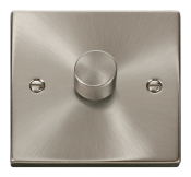 Click Deco  Gang 2 Way 100W Trailing Edge Dimmer Switch Satin Chrome