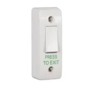 CQR AEB8 Narrow Surface Mounted Plastic Exit Switch - Legend inchPress To Exitinch - White