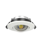 Arc-LED 8W CCT Selectable (2700/3000/4000K) Switchable Tiltable LED Downlight – White Bezel Included
