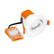 Aurora Enlite Dimmable Adjustable 6W Colour Switchable Fire rated Downlight white bezel