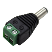 MALE 12V DC POWER CCTV PLUG GREEN/BLACK