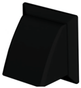 100mm Round Black Cowled Outlet