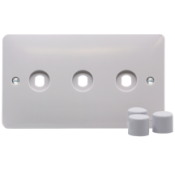 Hager 3 Gang Rotary Dimmer Switch Plate Kit