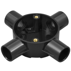 Marshall Tufflex 4 Way Circular Box 20mm Black