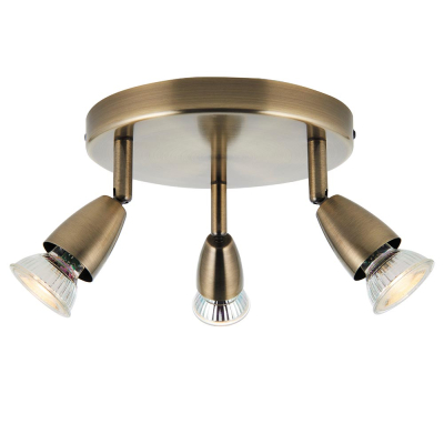Saxby Amalfi 3 Plate Spotlight 3x7W LED GU10 Antique Brass