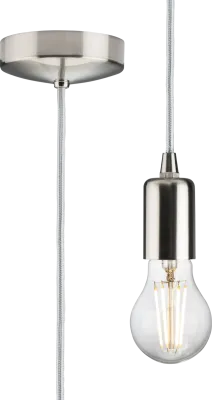 K/Bridge 1.8m E27 Contemporary Pendant Set - Brushed Chrome