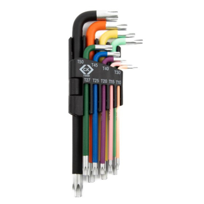CK Coloured Torx Tamper Proof Key Set of 9