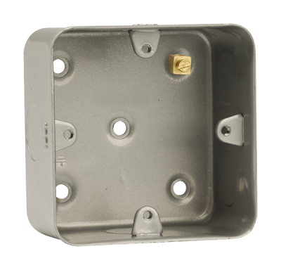 Click 1 Gang 40mm Deep Mounting Box Metal Clad
