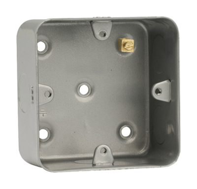 Click 1 Gang 50mm Deep Mounting Box Metal Clad