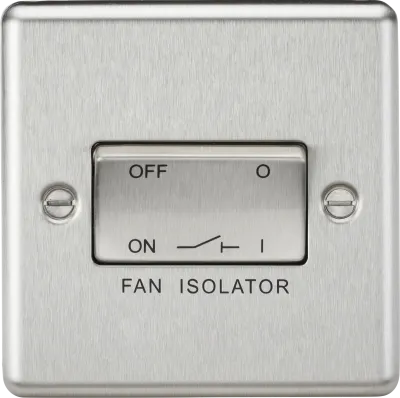 K/Bridge 10A Fan Isolator Switch - Brushed Chrome