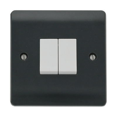 Click Mode 10AX 2 Gang 2W Plate Switch Part M