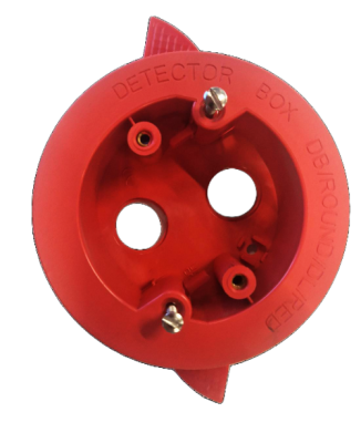 Round Red dry lining box for detectors c/w 2 x 20mm threaded entry's