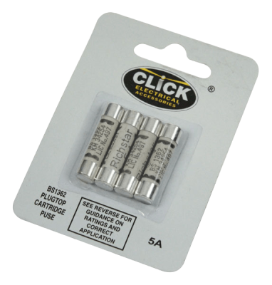 Click Card of 4 X 5A Fuses