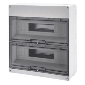 Gewiss ENCLOSURE - WALLS WITH PERFORATION CENTRES - PRE-ARRANGED FOR TERMINAL BLOCK - (18X2) 36 MODULE IP55 400x376x135mm