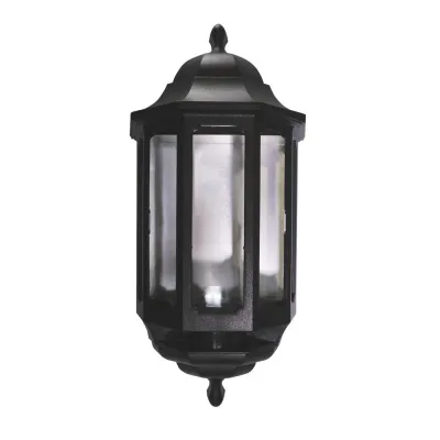 ASD Half Lantern c/w PIR 60W IP44 Black
