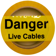 Ind Signs IS10533MR Danger Live Cable Tape