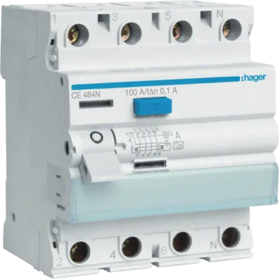 Hager JK11004RM Incomer RCCB 4P100A100mA