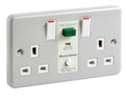 Greenbrook RCD SafetySure Twin Switched Socket 13A Metal Clad