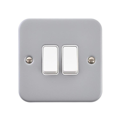 ELEX 2g 2w 10ax Metal Clad Light Switch
