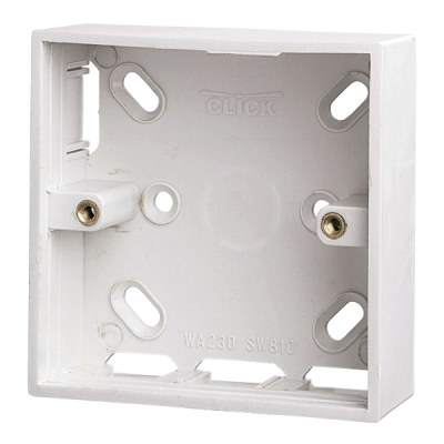 Click Polar 1 Gang 29mm Deep PVC Pattress Box - Trunking
