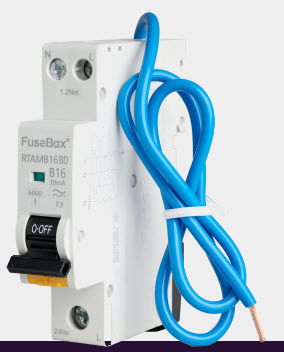 FuseBox Bi-Directional Mini RCBO 16A 30mA 6kA