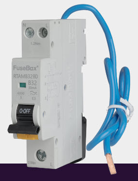 FuseBox Bi-Directional Mini RCBO 32A 30mA 6kA