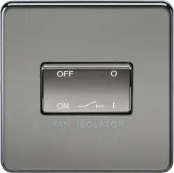 K/Bridge 10A Fan Isolator Switch - Black Nickel