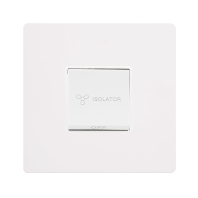 Click Definity 10A 3 Pole Fan Isolation Plate Switch | Metal | White plate | White insert