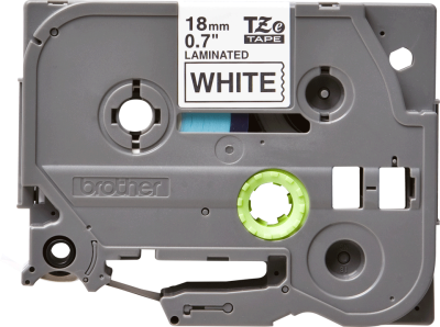 Brother Labelling Tape Cassette – Black on White, 18mm wide