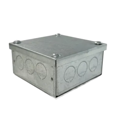 100x100x50mm Galv Adaptable Box c/w 20mm KO's
