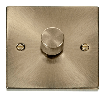 Click Deco 1 Gang 2 Way 100W Trailing Edge Dimmer Switch Antique Brass