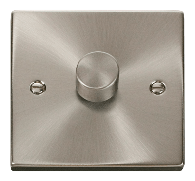 Click Deco  Gang 2 Way 100W Trailing Edge Dimmer Switch Satin Chrome