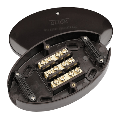 Click Junction Box 3Term 60A Brown
